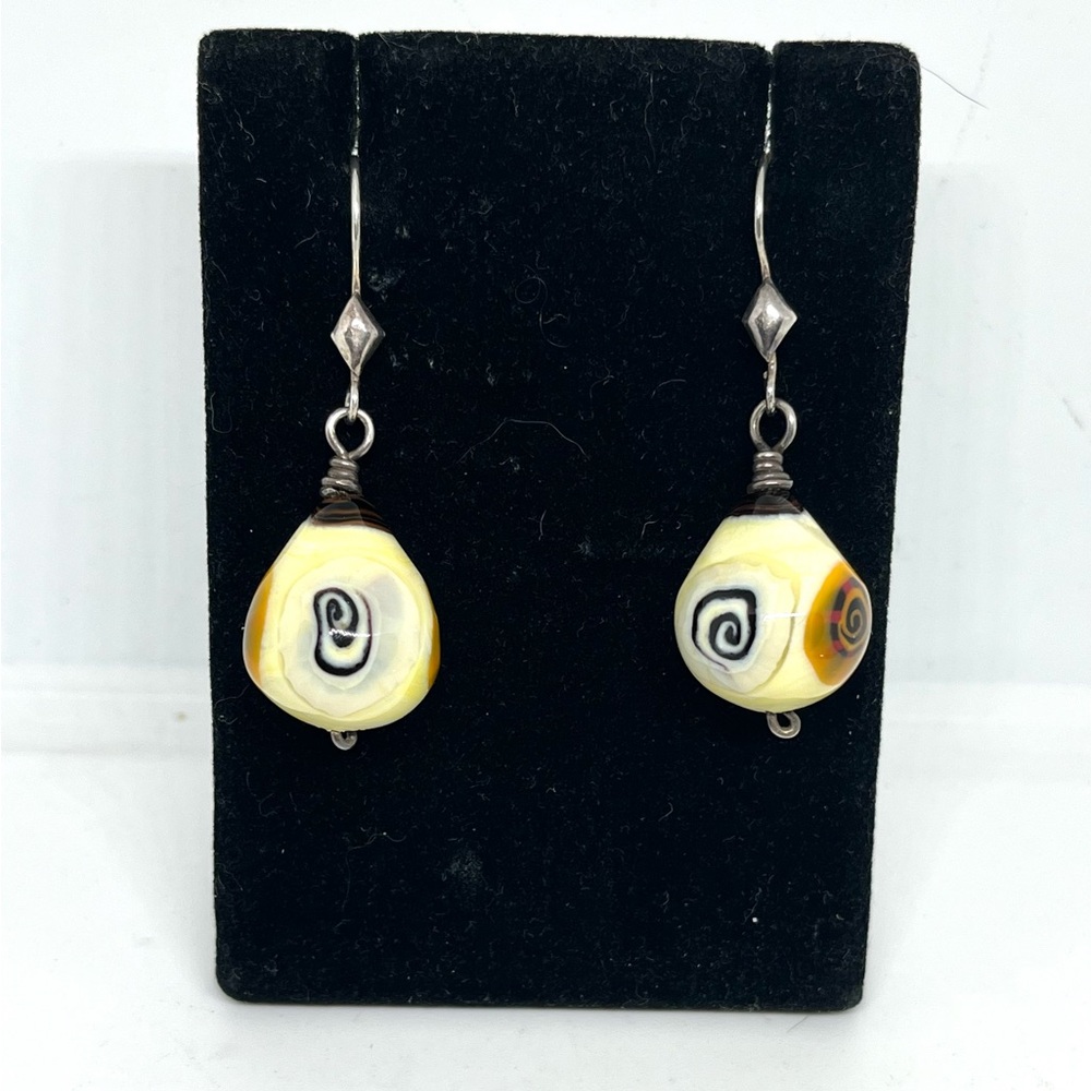 Handcrafted Artisan Glass Drop Earrings
